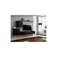ensemble meuble tv mural  - switch v - 250 cm  x 150 cm  x 40 cm - noir