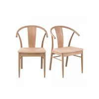 lot de 2 chaise   en bois jania
