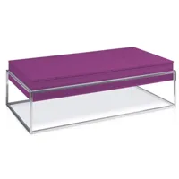 table basse relevable laquée violet pied acier chromé venusa