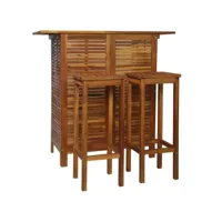 table et chaises de bar 3 pcs bois d'acacia massif