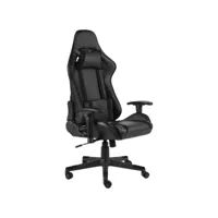 chaise de bureau pivotante chaise gamer  fauteuil de bureau noir pvc meuble pro frco48051