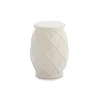 tabouret bas rond céramique blanc laizy