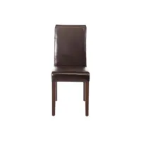 chaises en simili cuir marron foncé bolero lot de 2