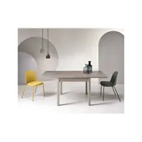 table de cuisine pliante en bois de 90 cm à 180 cm rayures grises - ugo