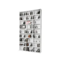 etagère bibliothèque range cd blanc 102 x 178 x 16 cm (lxhxp)