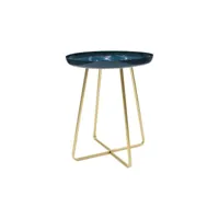 table d'appoint plateau rond glossy bleu hd6411