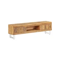meuble tv  banc tv armoire de rangement bois de récupération massif 140 x 30 x 40 cm meuble pro frco95866