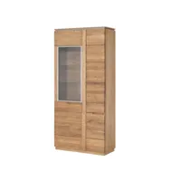 vitrine en bois de chêne rustique manky 90 cm