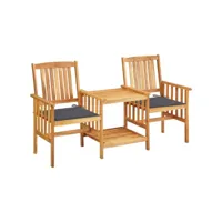 chaises de jardin avec table à thé et coussins acacia solide helloshop26 02_0013338