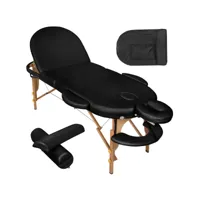 tectake table de massage portable pliante à 3 zones confortable rouleaux de positionnement et sac de transport inclus 400192