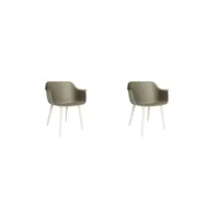 set 2 fauteuil shape - resol - beige - fibre de verre 585x550x782mm