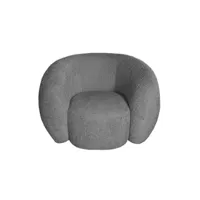 moon - fauteuil rotatif en tissu bouclé gris