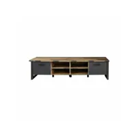 prime - meuble salon-séjour - meuble tv en mélaminé gris-bois foncé xxl l-h-p : 207-52-42 cm