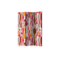 paravent 3 volets - cutlery - pink and violet [room dividers] a1-paraventtc0868