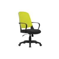 chaise de bureau dbink, chaise de travail en maille avec accoudoirs, siège de bureau ergonomique, 61x60h99/108 cm, noir et jaune 8052773857826