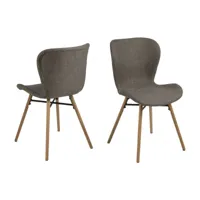 chaises tissu et bois chêne (lot de 2) - matilda