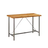 table de bar table haute  table de cuisine teck recyclé massif 150 x 70 x 106 cm meuble pro frco64737