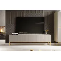 bobochic meuble tv 200 cm kasha pieds or beige