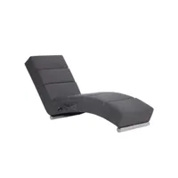 fauteuil scandinave chaise longue de massage charge 110 kg gris similicuir ,155x51x71cm