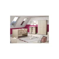 chambre bébé trio : lit 70 x 140 cm + armoire + commode a langer clever - cappuccino - trend team trend184760513