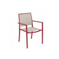 4 fauteuils de jardin en aluminium santorin terracotta