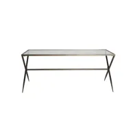table salon en fer noir, 185x80x78 cm