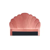 paris prix - tête de lit en velours shelly 140cm rose