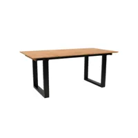 table de repas extensible 180-280 cm en bois et pieds noirs - fani 65087271