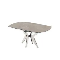 table de repas extensible boomerang 160-228 x 95 cm plateau céramique pied acier inoxydable 20100891574