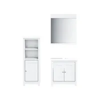 colonne salle de bain - moderne meubles de salle de bain 3 pcs berg blanc bois de pin massif fr2024