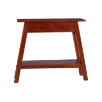 vidaxl table console marron classique 90x30x75 cm bois d'acajou massif 288892