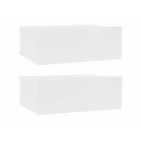 vidaxl tables de chevet flottantes 2 pcs blanc bois d’ingénierie 800307