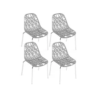 lot de 4 chaises de cuisine nid d'abeille iko (gris) 653