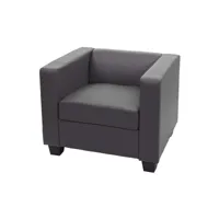 fauteuil lounge chair lille ~ similicuir, gris foncé