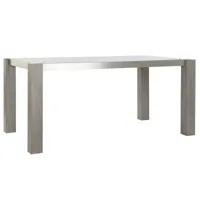 table à manger table repas rectangulaire en chêne et aluminium coloris gris - longueur 162 x hauteur 74 x profondeur 92 cm