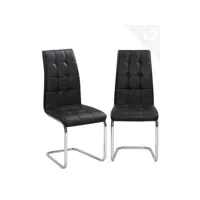 lot de 2 chaises de salle à manger simili cuir maxi (noir) 229-maxi noir