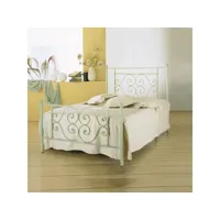 un lit et demi en fer avec pied de lit vert firenze