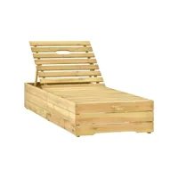 transat chaise longue bain de soleil lit de jardin terrasse meuble d'extérieur bois de pin imprégné de vert helloshop26 02_0012711