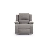 relaxxo - fauteuil relaxation 1 place microfibre grise leo