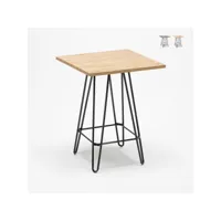 table haute 60x60 industrielle pour tabouret de bar métal acier bois bolt ahd amazing home design