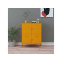 vidaxl armoire de rangement jaune moutarde 80x35x101,5 cm acier