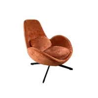 space - fauteuil rotatif en velours orange
