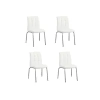 designetsamaison - lot de 4 chaises salle à manger blanches - nursia c-nursia04