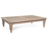 table basse de jardin rectangle en bois teck balou l 120 cm