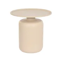 table d'appoint ronde en fer coloris beige - diamètre 54 x hauteur 51.5 cm