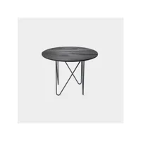 table basse ronde shape acier gris ardoise bois éco laminé finition noir carbone 20101002322