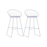 chaises de bar 2 pcs blanc similicuir 2