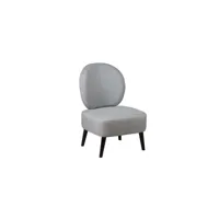 fauteuil crapaud tissu gris souris - bangkok - l 59 x l 66 x h 86 cm - neuf