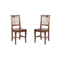 chaises de cuisine en bois de noyer avec assise solide 2 pièces - treccia