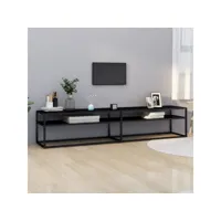 meuble tv，meuble de rangement，banc tv noir 200x40x40,5 cm verre trempé cmwi389361